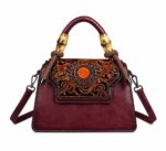 Vintage Hand-Tooled Genuine Leather Handbag mandi
