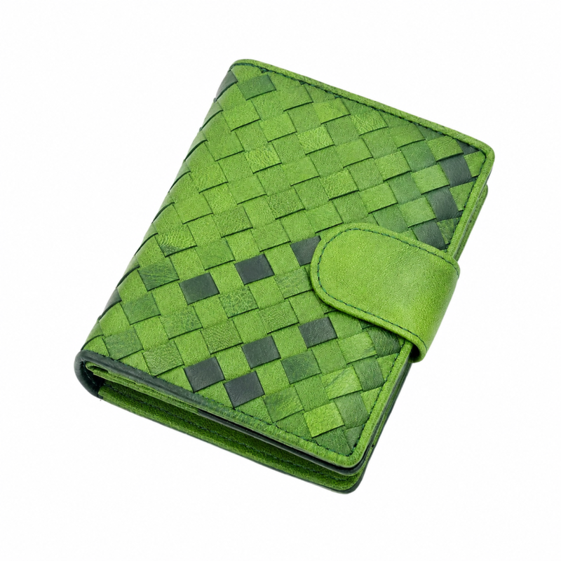 Luxury Woven Pattern Mini green Wallet