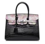 black leather bag