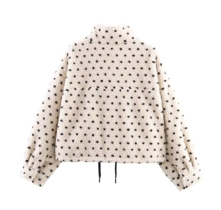 Polka Dot Sherpa Fleece Jacket backside