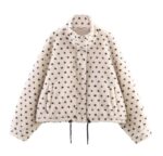 Polka Dot Sherpa Fleece Jacketfrontside