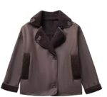 Women's Suede Sherpa Lined Winter Jacket