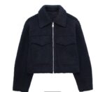 oversized cropped jacket blue