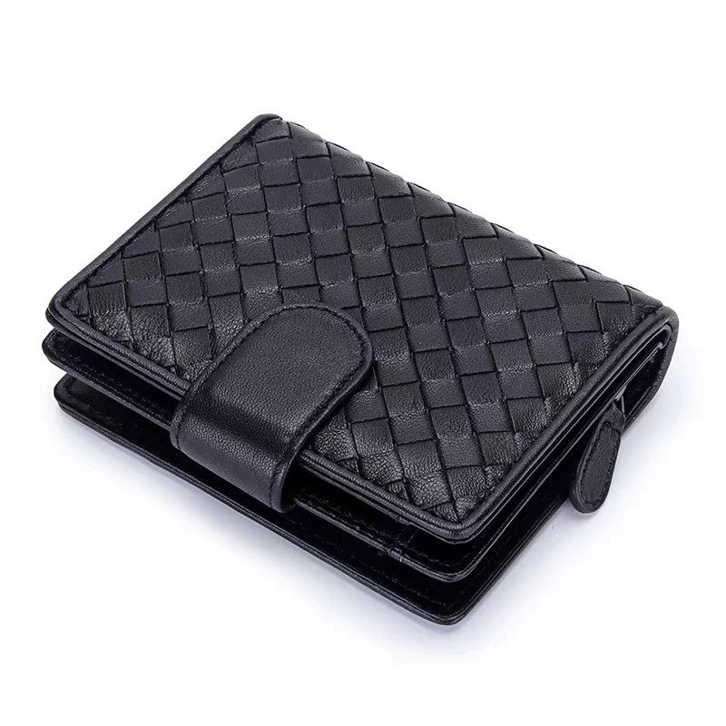 Luxury Woven Pattern Mini black Wallet