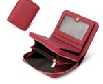Premium Leather Small Wallet for Women red